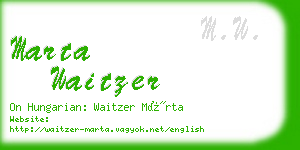 marta waitzer business card